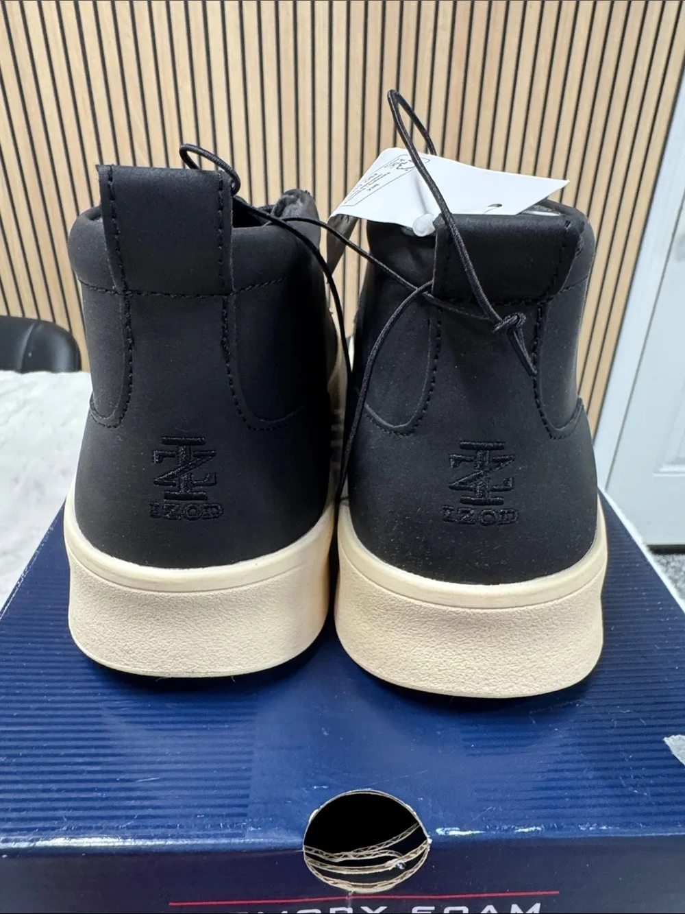 Izod Black Chukka Boots with Cream Sole